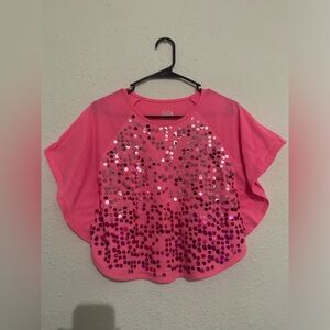 Justice Vibrant Pink Sequin Tee